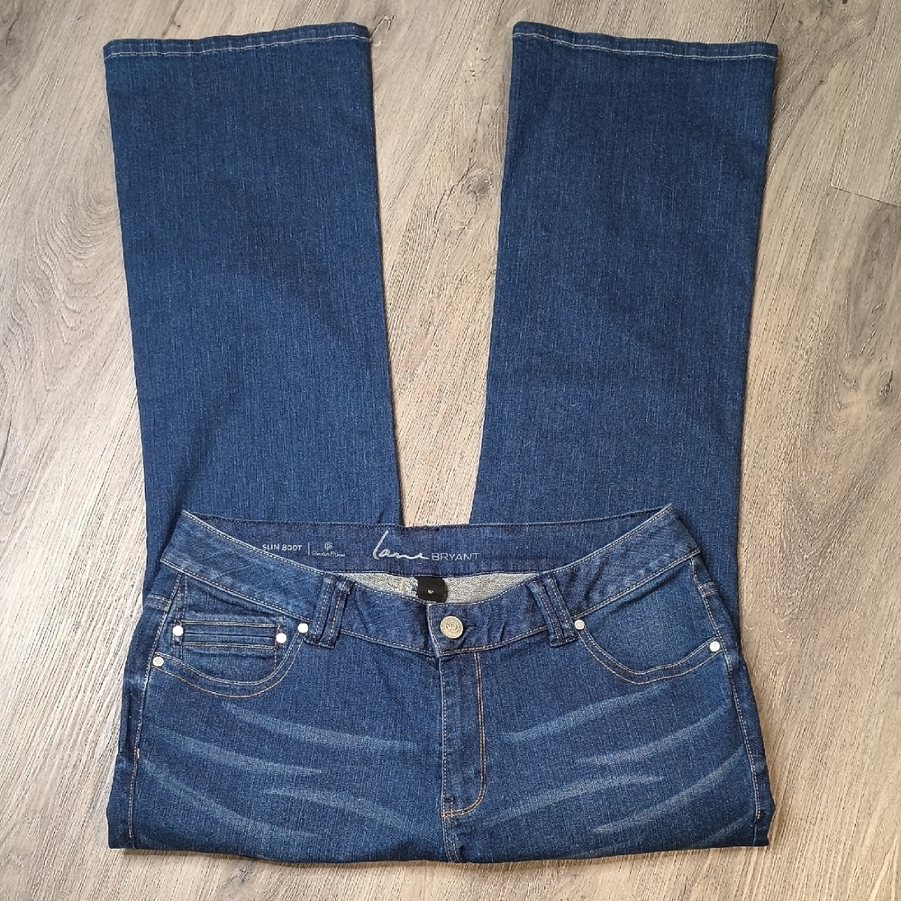 sac339👖High Rise Bootcut w/30" Inseam Lane Bryant Denim Jeans New Size 18